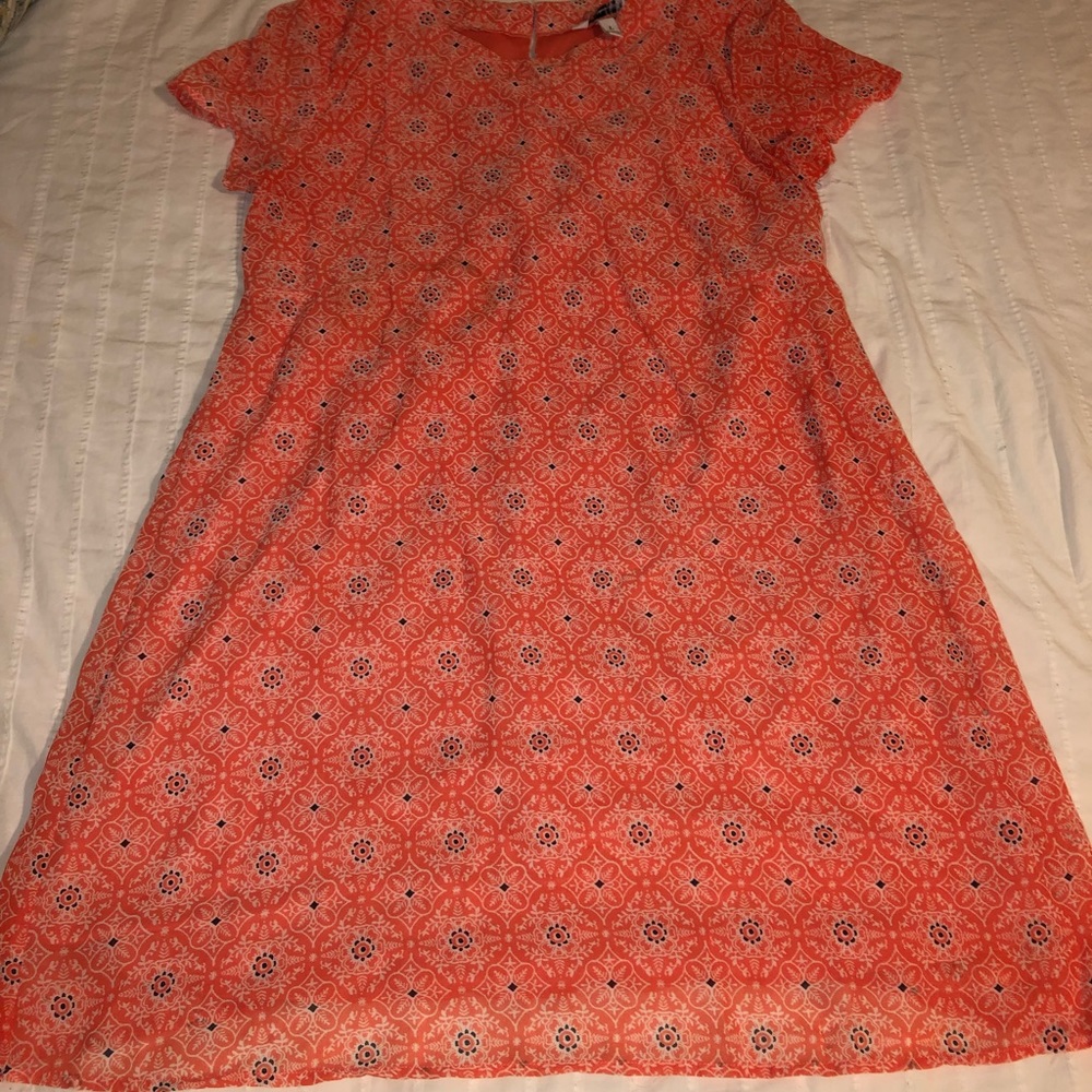 Patterned orange dress